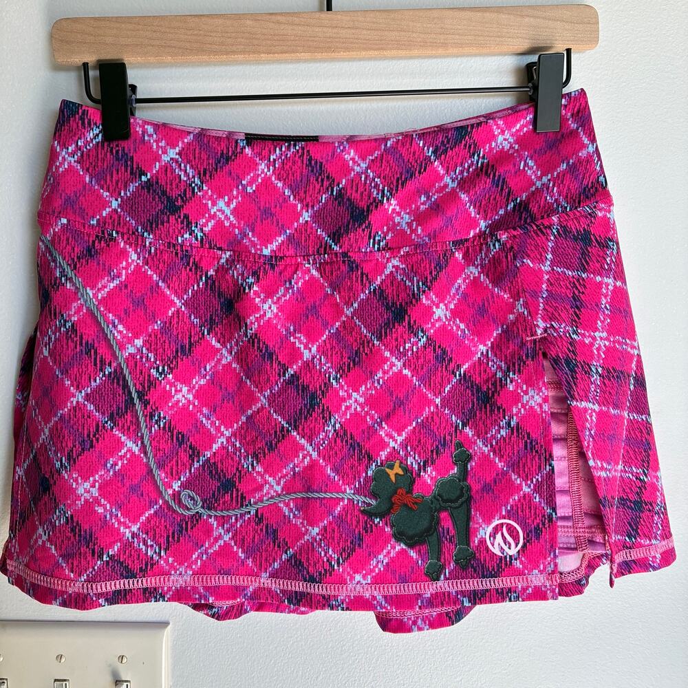 INKnBURN Pink Poodle Flare Sports Skirt Size 4 Running Skort Athletic Tennis